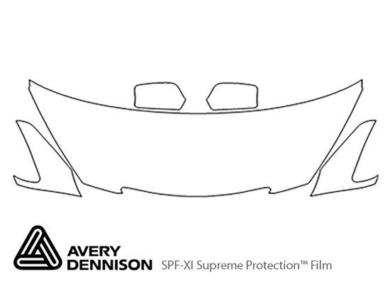 Toyota Solara 2004-2008 Avery Dennison Clear Bra Hood Paint Protection Kit Diagram