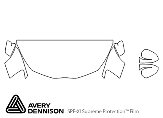 Toyota Yaris 2015-2018 Avery Dennison Clear Bra Hood Paint Protection Kit Diagram