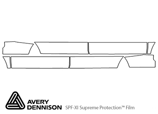 Volkswagen Atlas 2018-2023 Avery Dennison Clear Bra Door Cup Paint Protection Kit Diagram