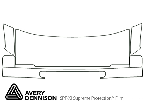 Volkswagen EuroVan 1999-2001 Avery Dennison Clear Bra Hood Paint Protection Kit Diagram