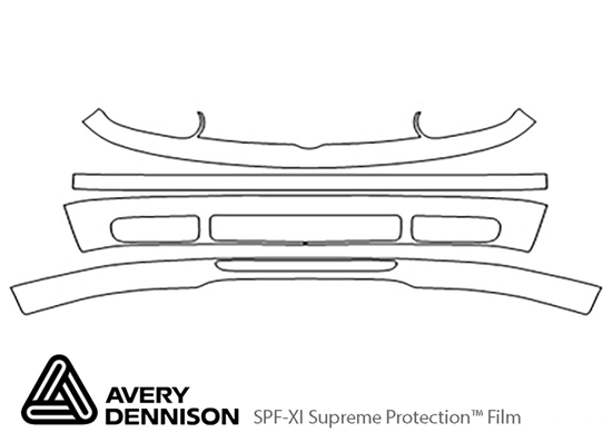 Volkswagen GTI 1999-2005 Avery Dennison Clear Bra Bumper Paint Protection Kit Diagram