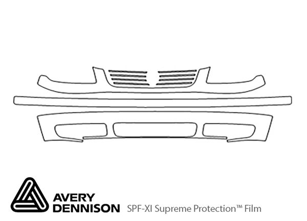 ##LONGDESCRIPTIONNAME2## Avery Dennison Clear Bra Bumper Paint Protection Kit Diagram