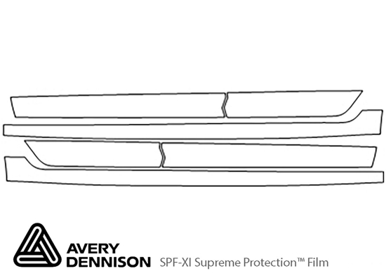 Volkswagen Jetta 2019-2023 Avery Dennison Clear Bra Door Cup Paint Protection Kit Diagram