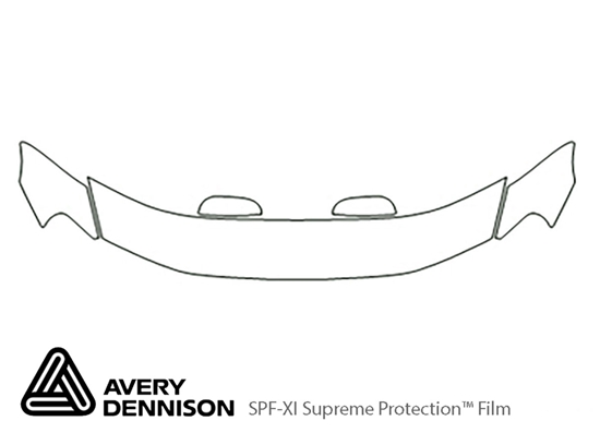 Volvo S60 2001-2004 Avery Dennison Clear Bra Hood Paint Protection Kit Diagram