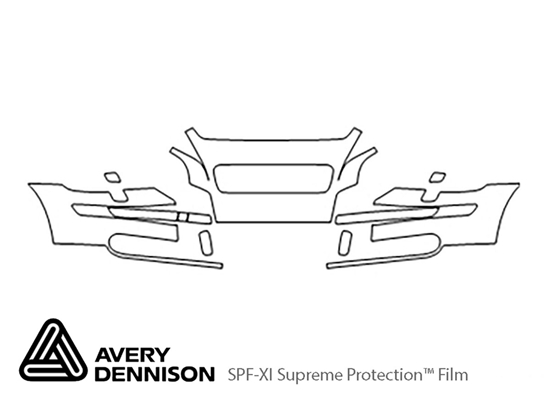 Volvo V50 2005-2007 Avery Dennison Clear Bra Bumper Paint Protection Kit Diagram