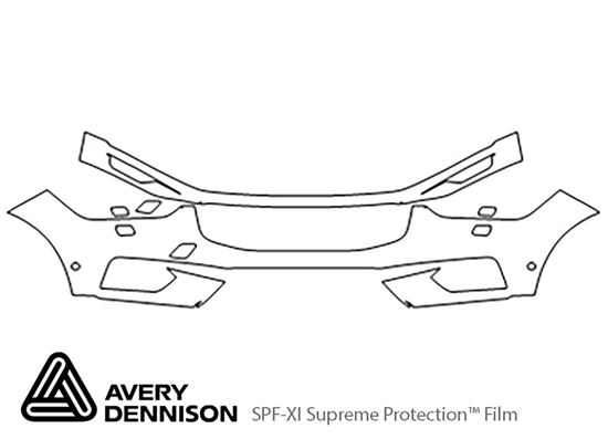 Volvo XC60 2018-2021 Avery Dennison Clear Bra Bumper Paint Protection Kit Diagram