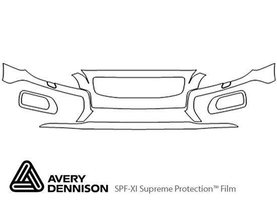 Volvo XC70 2008-2013 Avery Dennison Clear Bra Bumper Paint Protection Kit Diagram