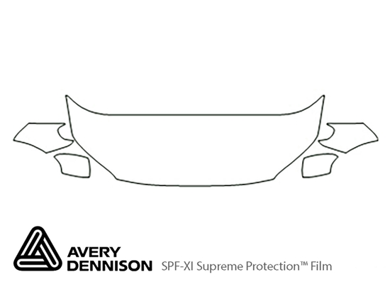 Volvo XC70 2008-2013 Avery Dennison Clear Bra Hood Paint Protection Kit Diagram