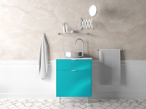 3M™ 1080 Gloss Atomic Teal Bathroom Cabinet Wraps