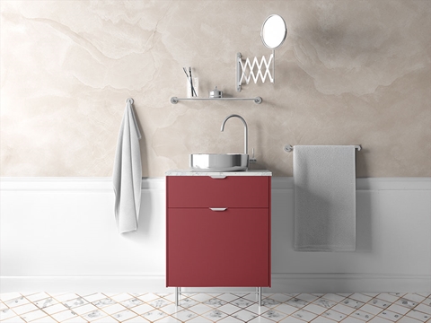 3M™ 2080 Gloss Red Metallic Bathroom Cabinet Wraps