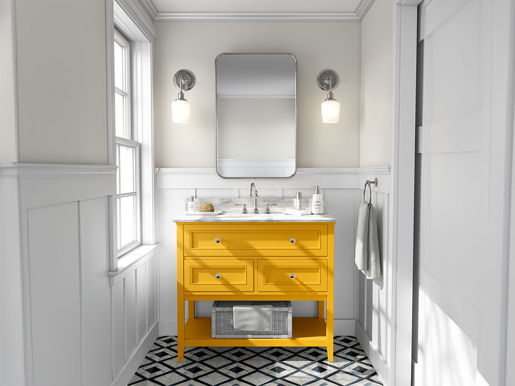 3M 2080 Gloss Sunflower Yellow DIY Bathroom Cabinet Wraps