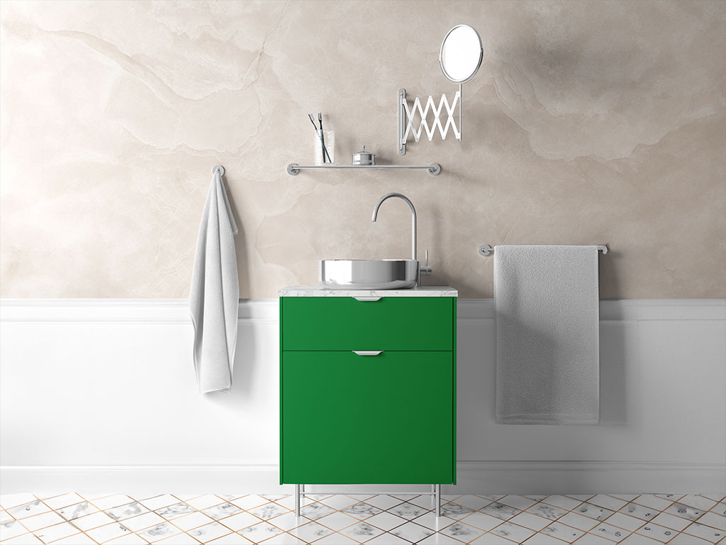 3M 2080 Gloss Green Envy Bathroom Cabinetry Wraps