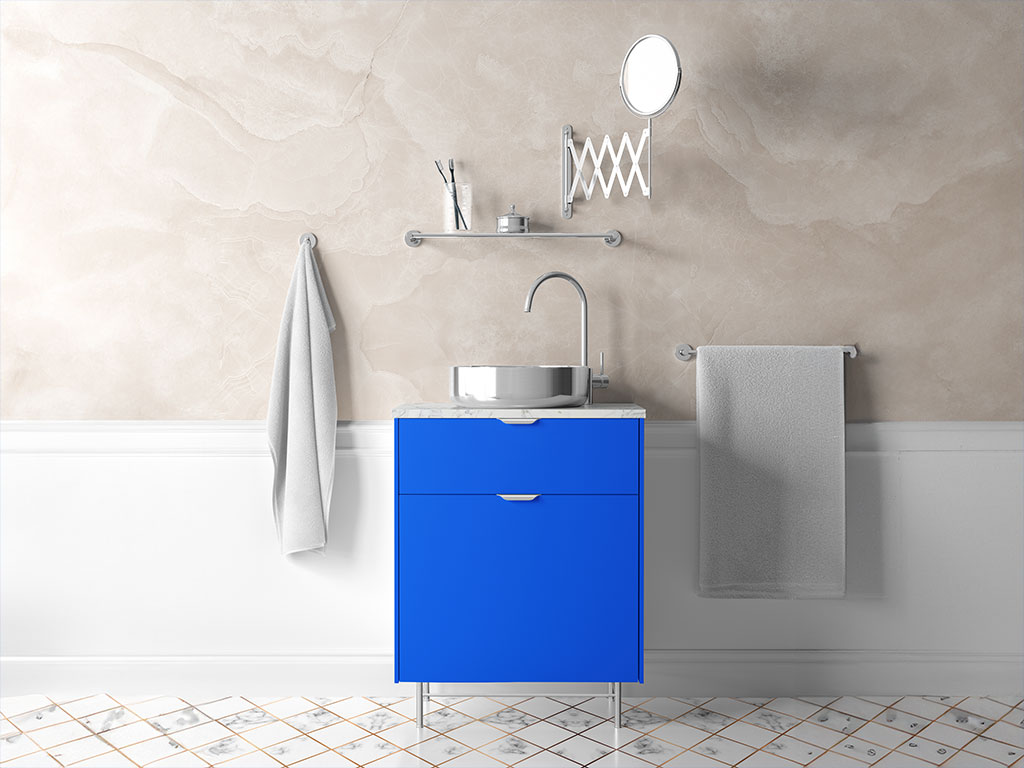 3M 2080 Gloss Intense Blue Bathroom Cabinetry Wraps