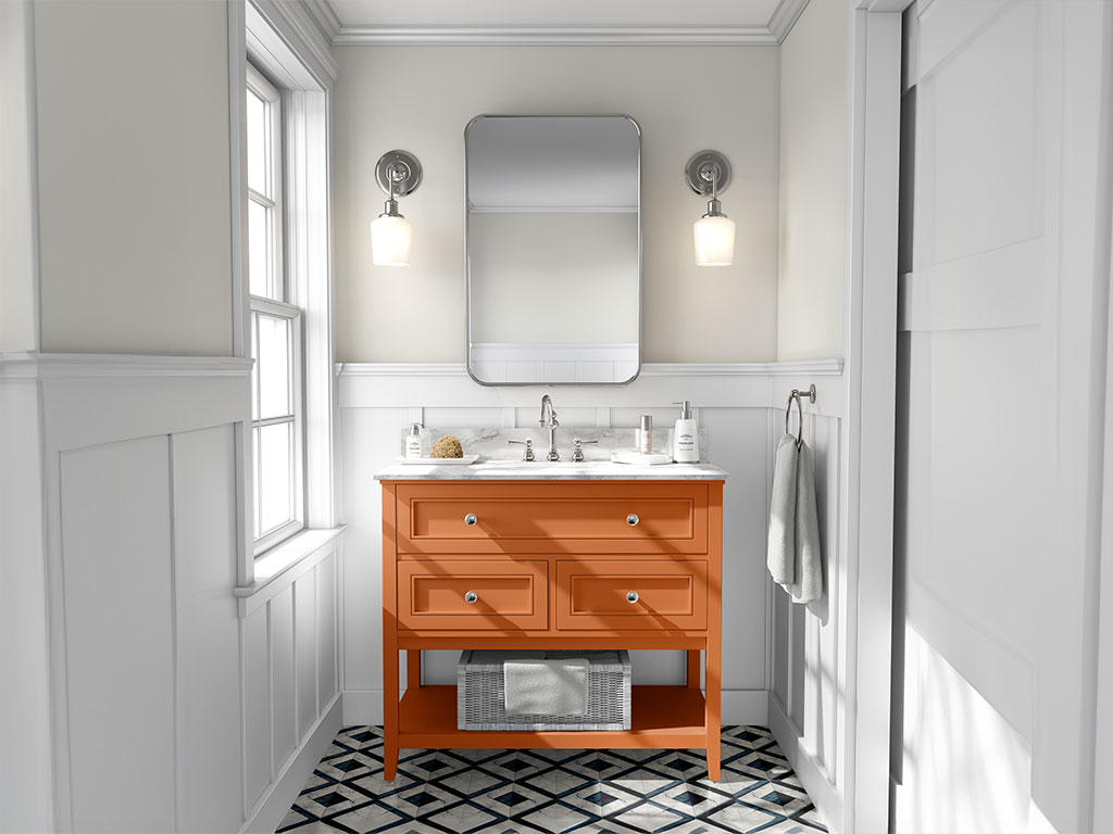 Avery Dennison SW900 Matte Orange DIY Bathroom Cabinet Wraps