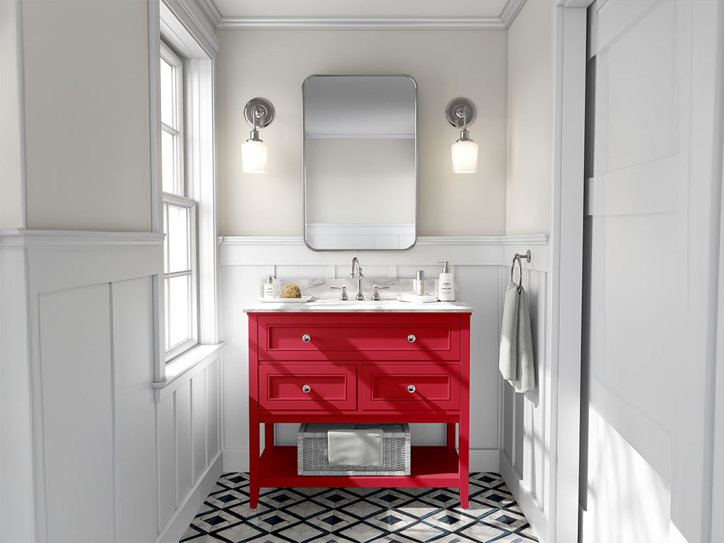 Avery Dennison SW900 Gloss Cardinal Red DIY Bathroom Cabinet Wraps