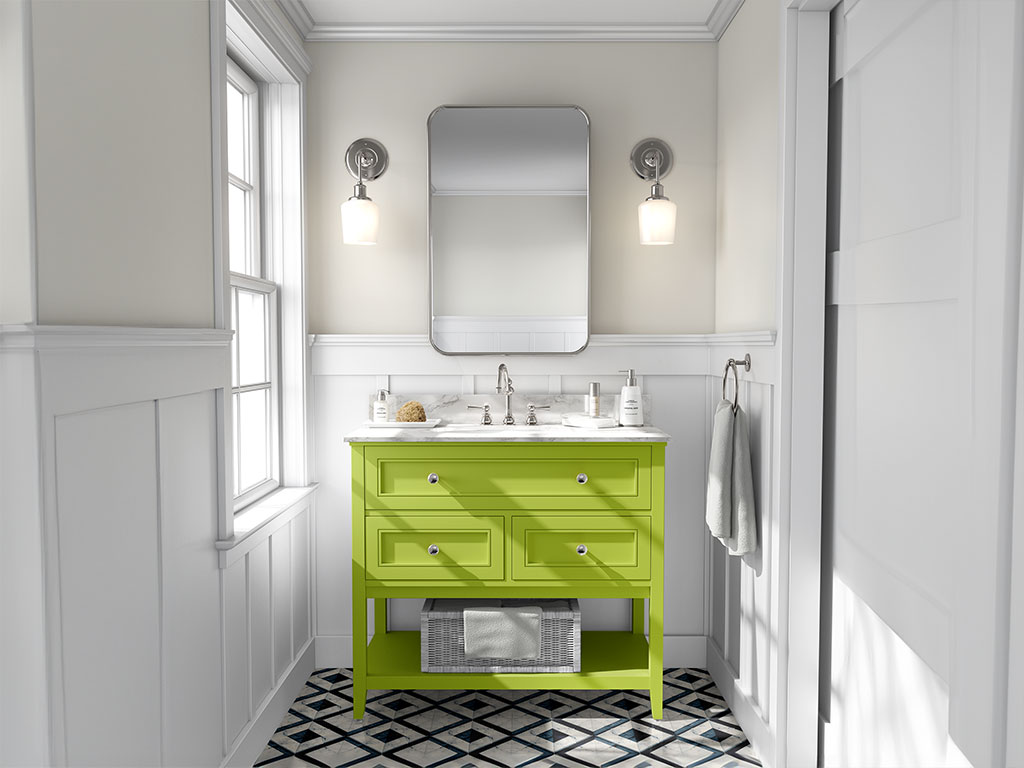 Avery Dennison SW900 Gloss Lime Green DIY Bathroom Cabinet Wraps