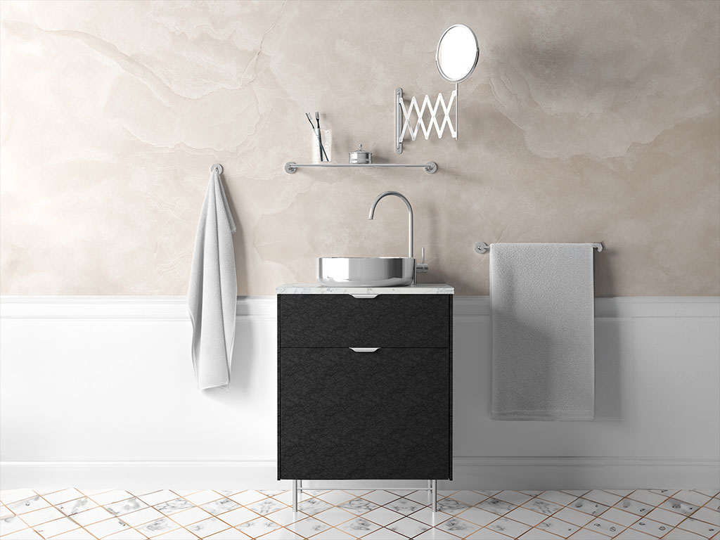 ORACAL 975 Premium Textured Cast Film Cocoon Black Bathroom Cabinetry Wraps