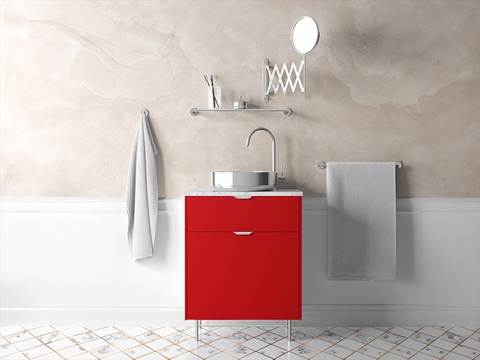 Rwraps™ Gloss Carmine Red Bathroom Cabinet Wraps