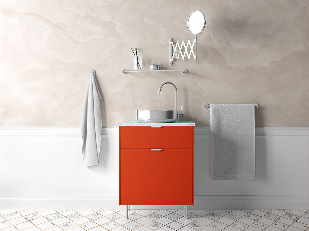 Rwraps Gloss Metallic Fire Red Bathroom Cabinetry Wraps