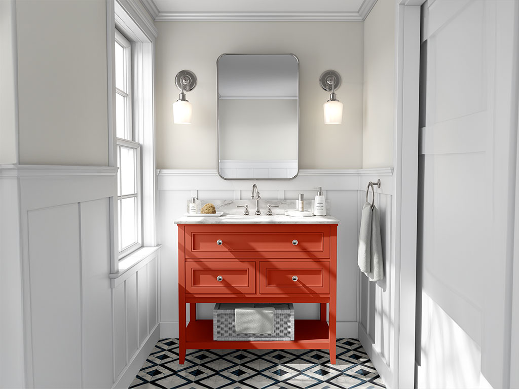 Rwraps Gloss Metallic Orange DIY Bathroom Cabinet Wraps