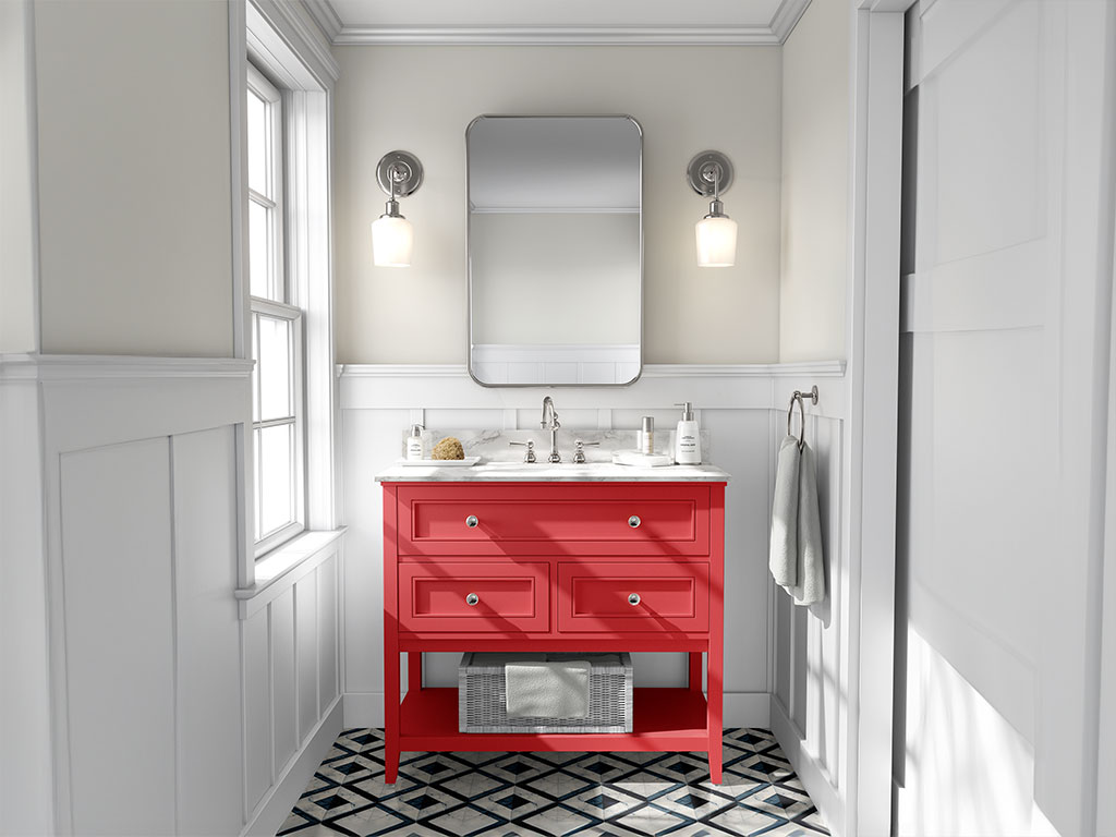 Rwraps Gloss Metallic Red DIY Bathroom Cabinet Wraps