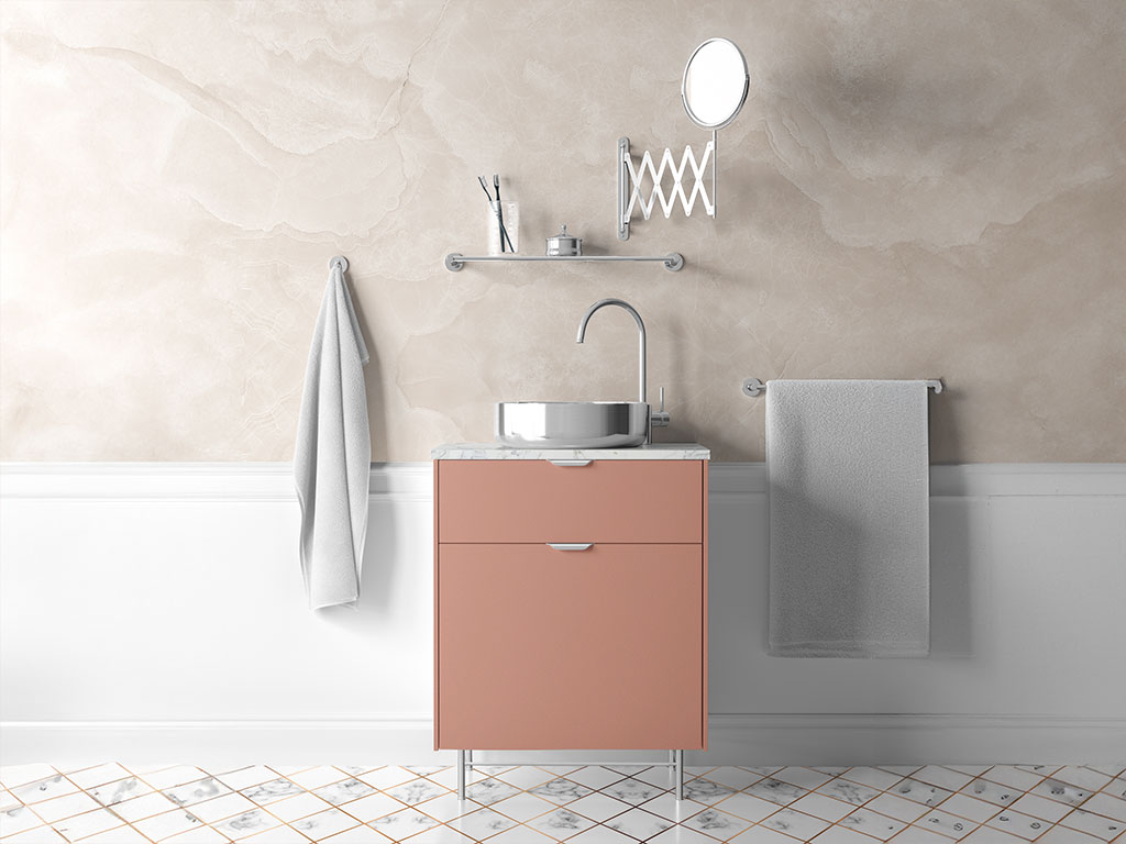 Rwraps Gloss Metallic Rose Gold Bathroom Cabinetry Wraps