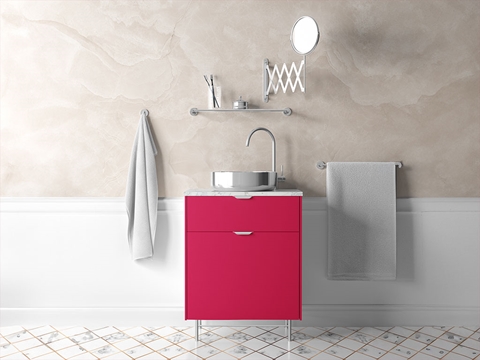 Rwraps™ Gloss Metallic Rose Red Bathroom Cabinet Wraps