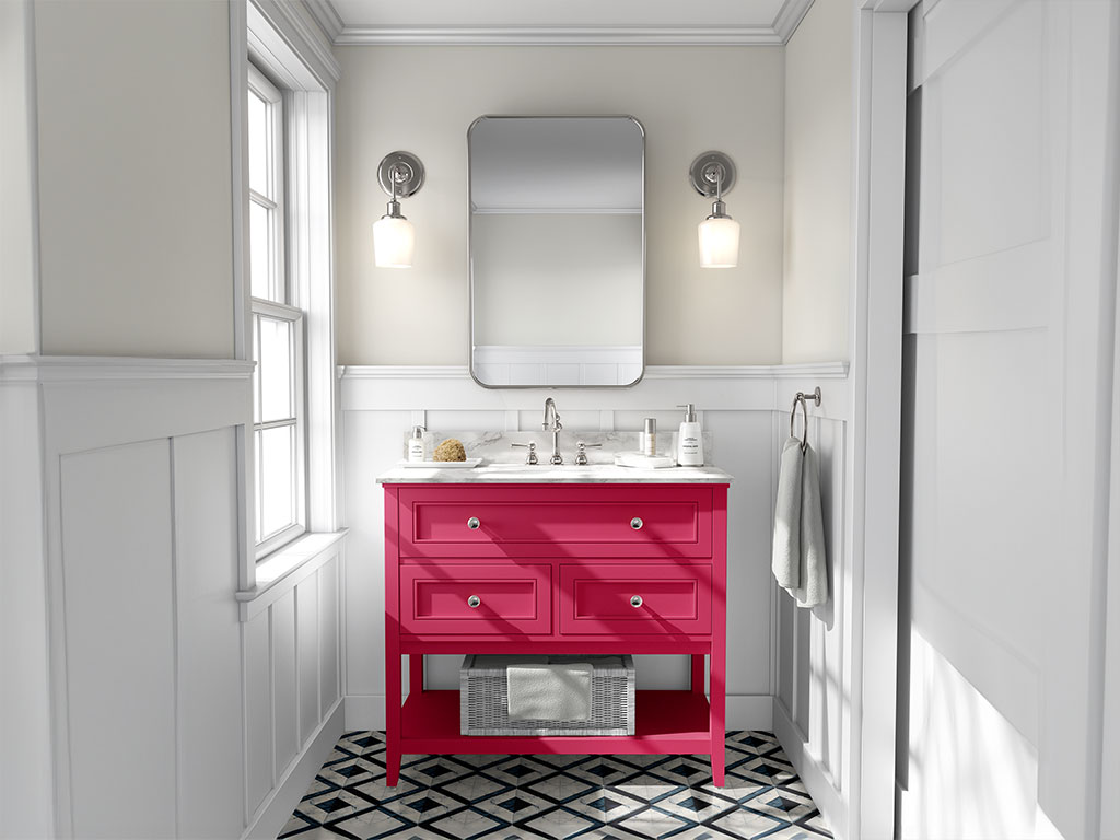 Rwraps Gloss Metallic Rose Red DIY Bathroom Cabinet Wraps