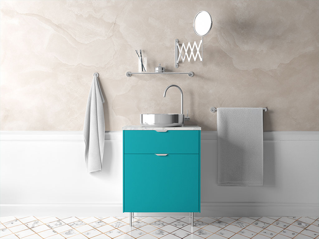 Rwraps Gloss Metallic Sea Green Bathroom Cabinetry Wraps