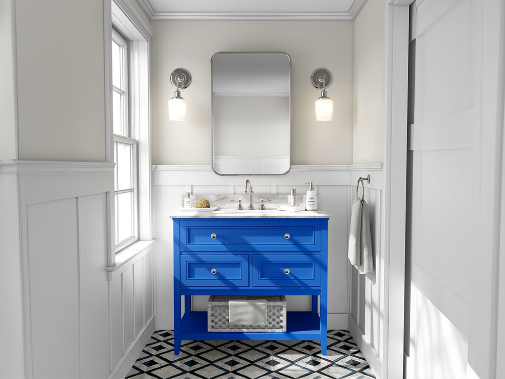 Rwraps Hyper Gloss Blue DIY Bathroom Cabinet Wraps