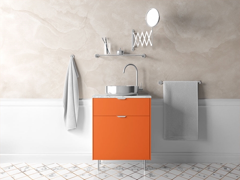 Rwraps™ Hyper Gloss Orange Bathroom Cabinet Wraps