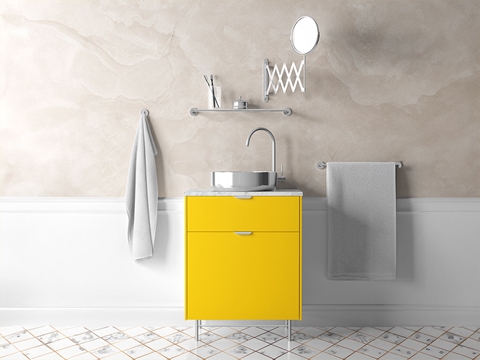 Rwraps™ Hyper Gloss Yellow Bathroom Cabinet Wraps