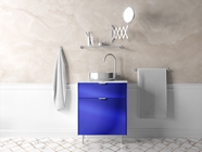 Rwraps Matte Chrome Blue Bathroom Cabinetry Wraps