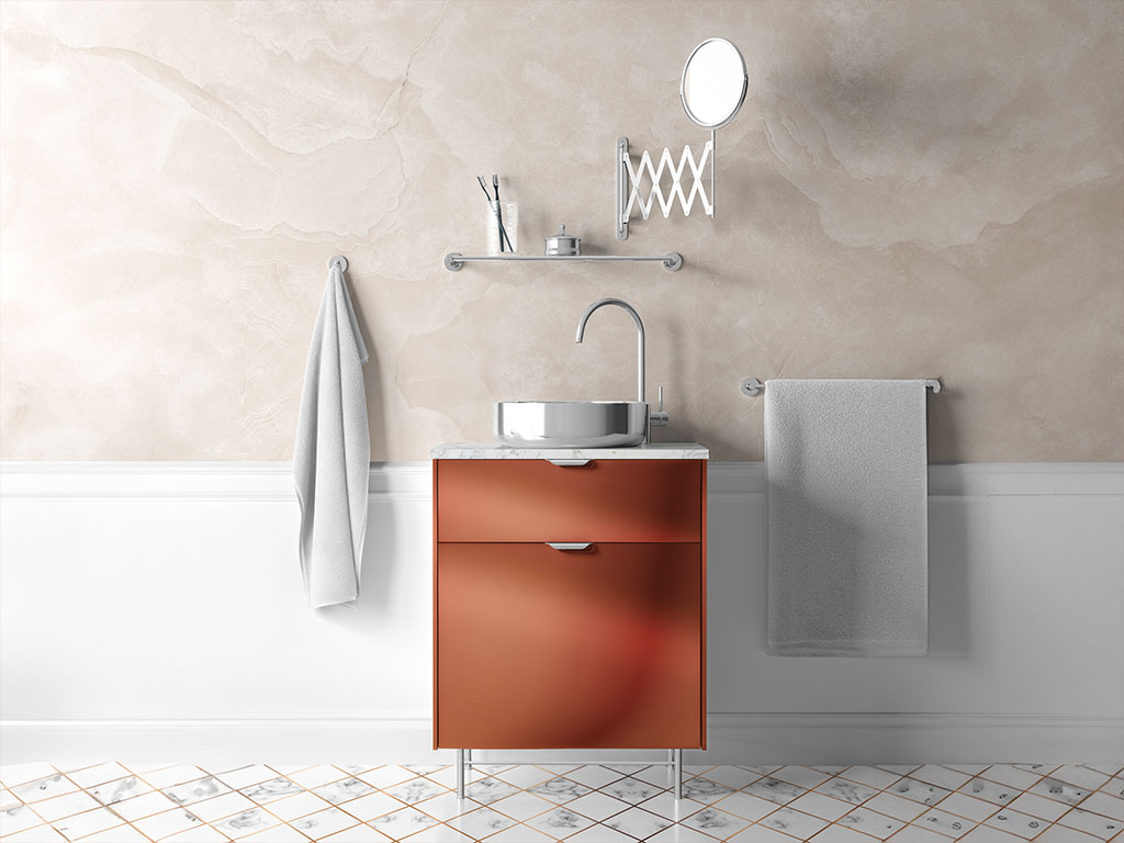 Rwraps Matte Chrome Bronze Bathroom Cabinetry Wraps