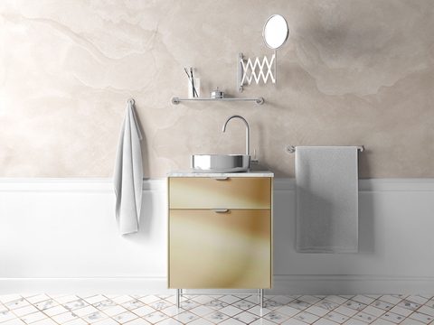 Rwraps™ Matte Chrome Champagne Bathroom Cabinet Wraps