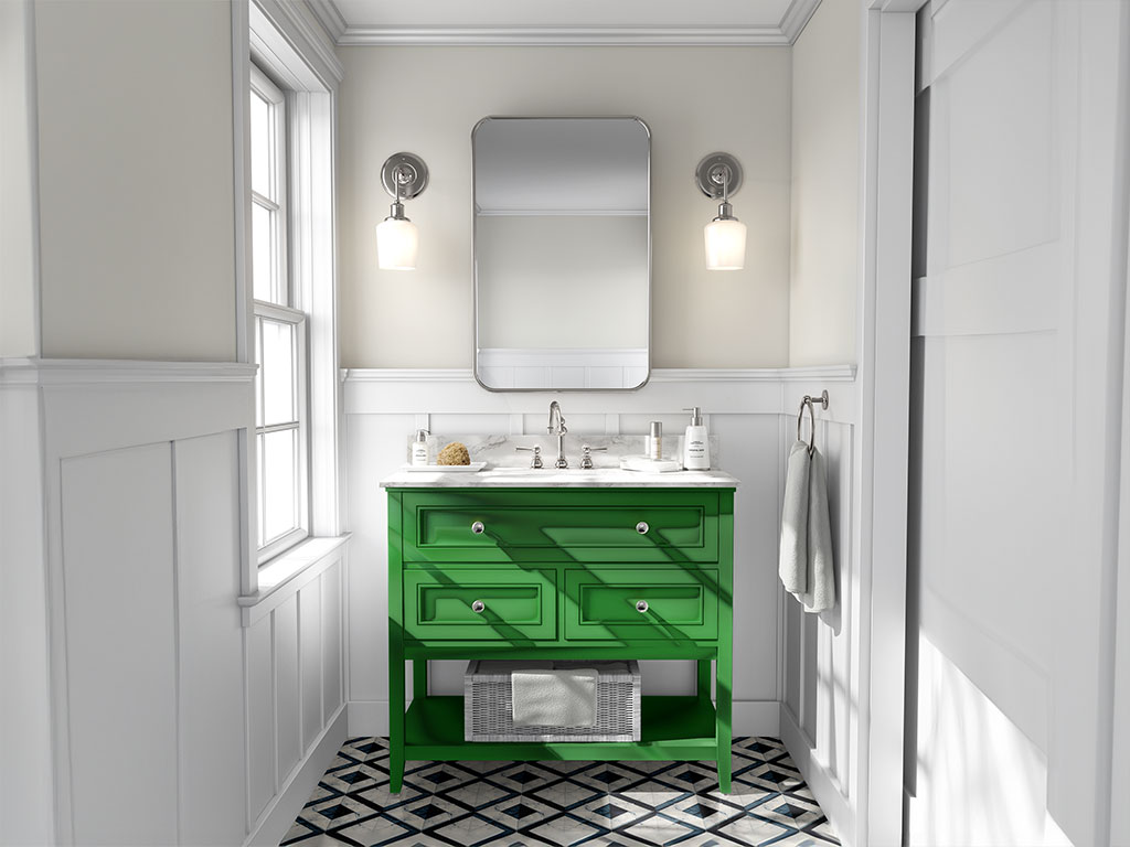 Rwraps Matte Chrome Green DIY Bathroom Cabinet Wraps