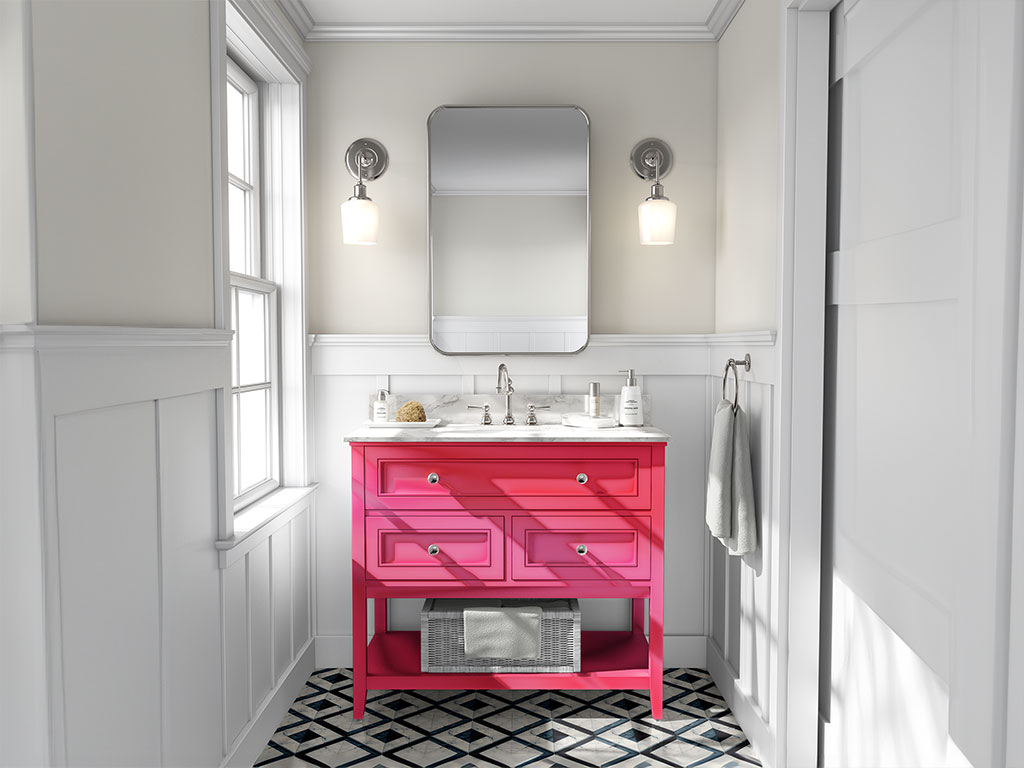Rwraps Matte Chrome Pink Rose DIY Bathroom Cabinet Wraps