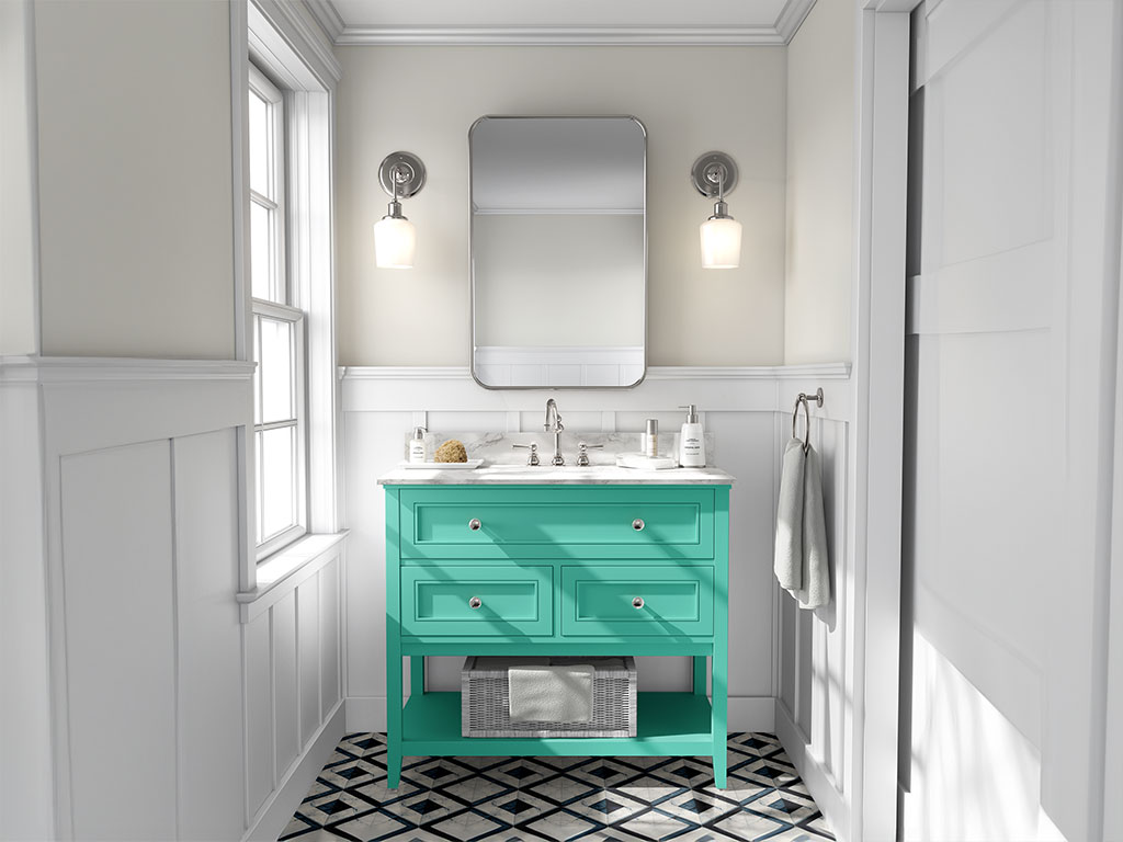 Rwraps Matte Teal DIY Bathroom Cabinet Wraps