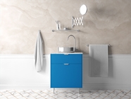 Rwraps Satin Metallic Ocean Blue Bathroom Cabinetry Wraps