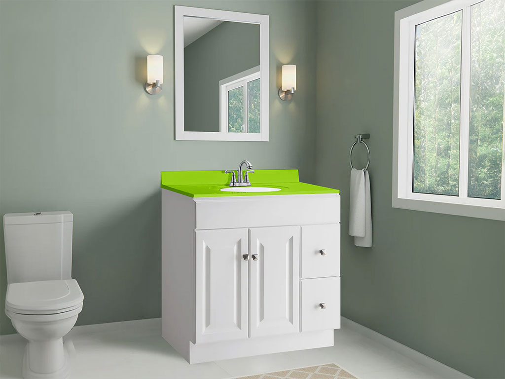 3M 2080 Gloss Light Green Custom Bathroom Counter Wraps