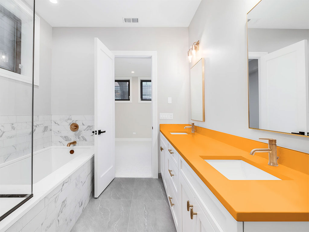 3M 2080 Gloss Bright Orange DIY Built-In Bathroom Countertop Wraps