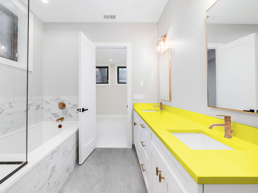 3M 2080 Gloss Lucid Yellow DIY Built-In Bathroom Countertop Wraps