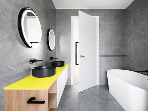 3M™ 2080 Gloss Lucid Yellow Bathroom Countertop Wraps