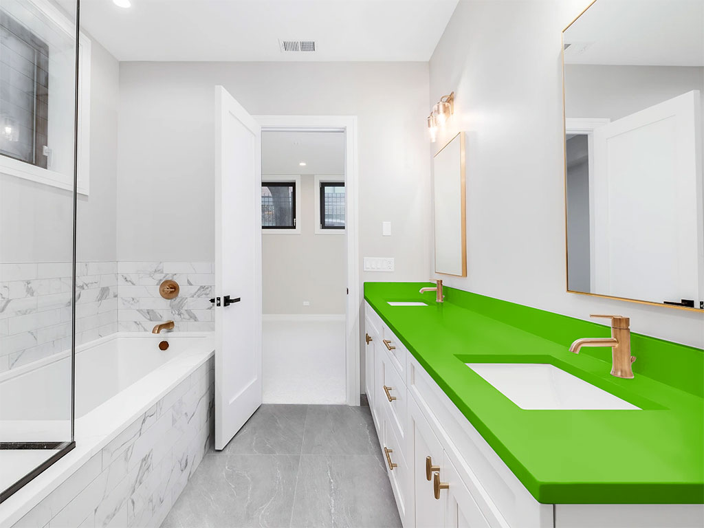 3M 2080 Satin Apple Green DIY Built-In Bathroom Countertop Wraps