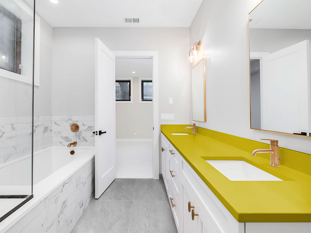 3M 2080 Satin Bitter Yellow DIY Built-In Bathroom Countertop Wraps