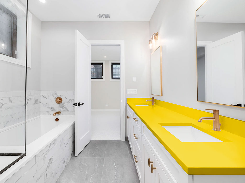 Avery Dennison SW900 Gloss Yellow DIY Built-In Bathroom Countertop Wraps