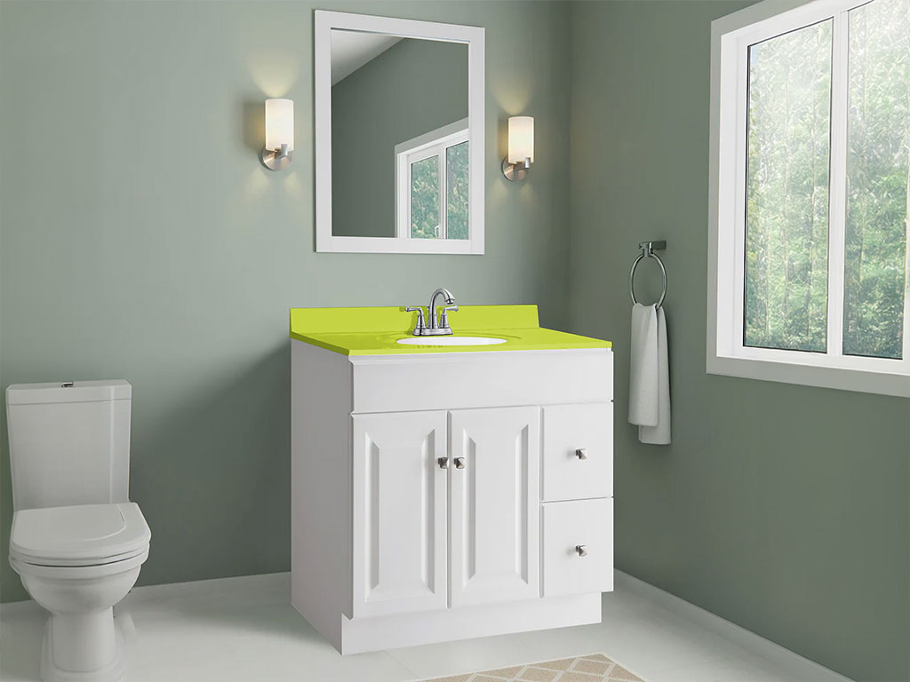 Avery Dennison SW900 Gloss Lime Green Custom Bathroom Counter Wraps