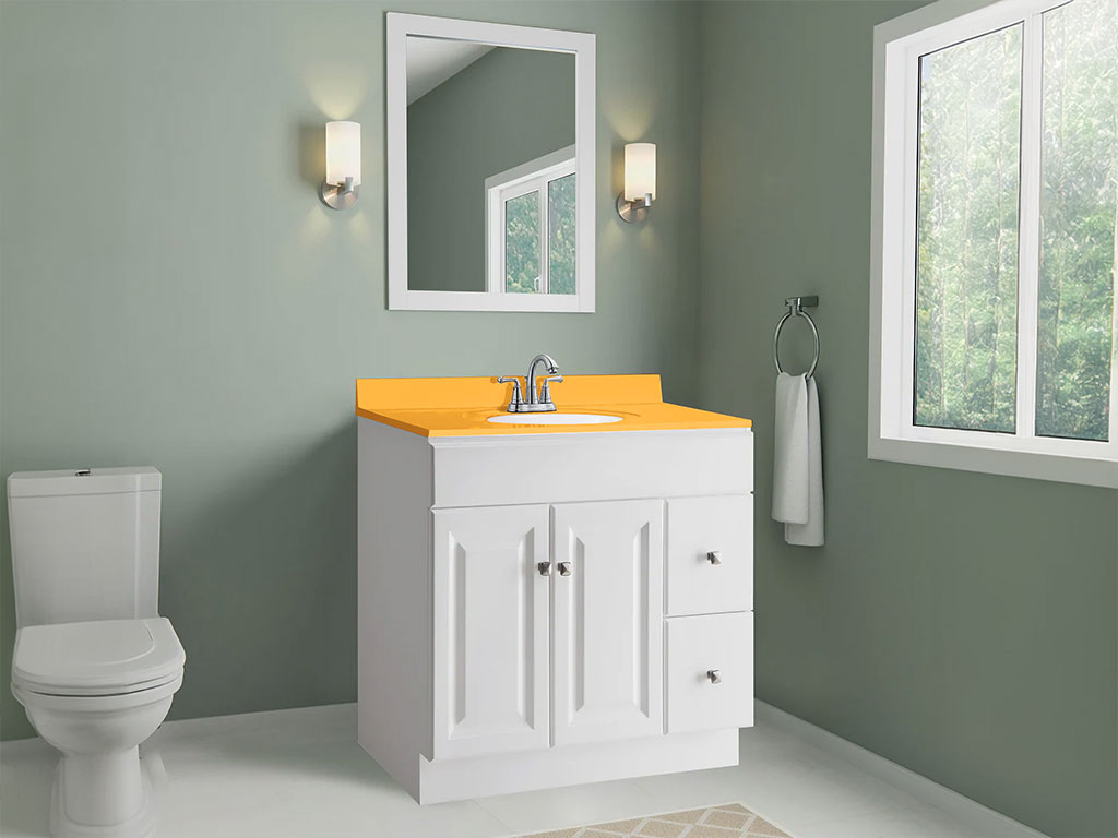 ORACAL 970RA Matte Saffron Yellow Custom Bathroom Counter Wraps