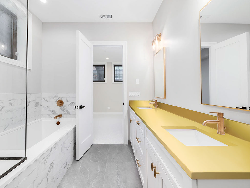 Rwraps Chrome Gold DIY Built-In Bathroom Countertop Wraps