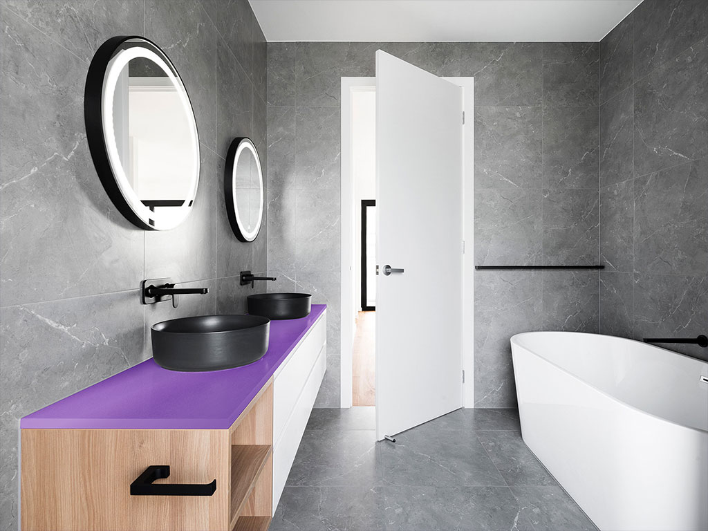 Rwraps Chrome Purple Bathroom Countertop Wraps